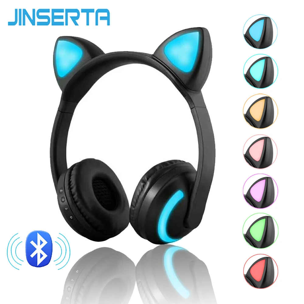 Product details of CAT STN-28 Over Ear Music Headset Glowing Ear Headphones Foldable Wireless BT5.0 Earphone with Mic AUX
