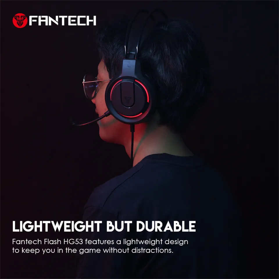 FANTECH HQ53 FLASH LIGHTWEIGHT RED/WHITE ACCENT LIGHTING GAMING HEADSET